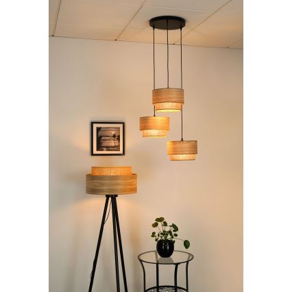 Brilagi - Candeeiro suspenso MONTANA BOHO 3xE27/15W/230V castanho/preto