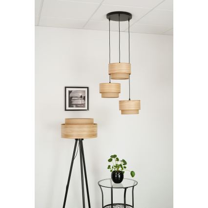 Brilagi - Candeeiro suspenso MONTANA BOHO 3xE27/15W/230V castanho/preto
