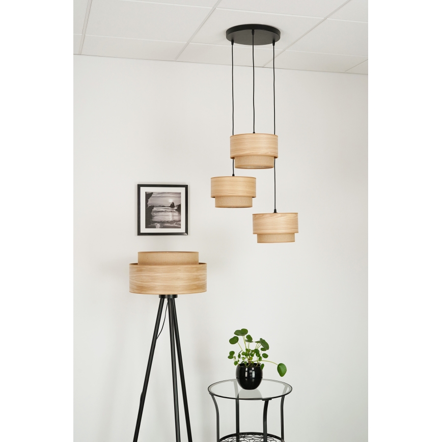 Brilagi - Candeeiro suspenso MONTANA BOHO 3xE27/15W/230V castanho/preto