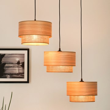 Brilagi - Candeeiro suspenso MONTANA BOHO 3xE27/15W/230V castanho/preto