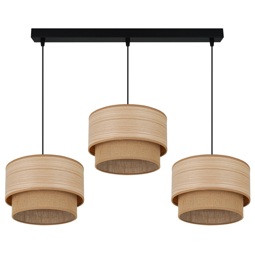 Brilagi - Candeeiro suspenso MONTANA BOHO 3xE27/15W/230V castanho/preto