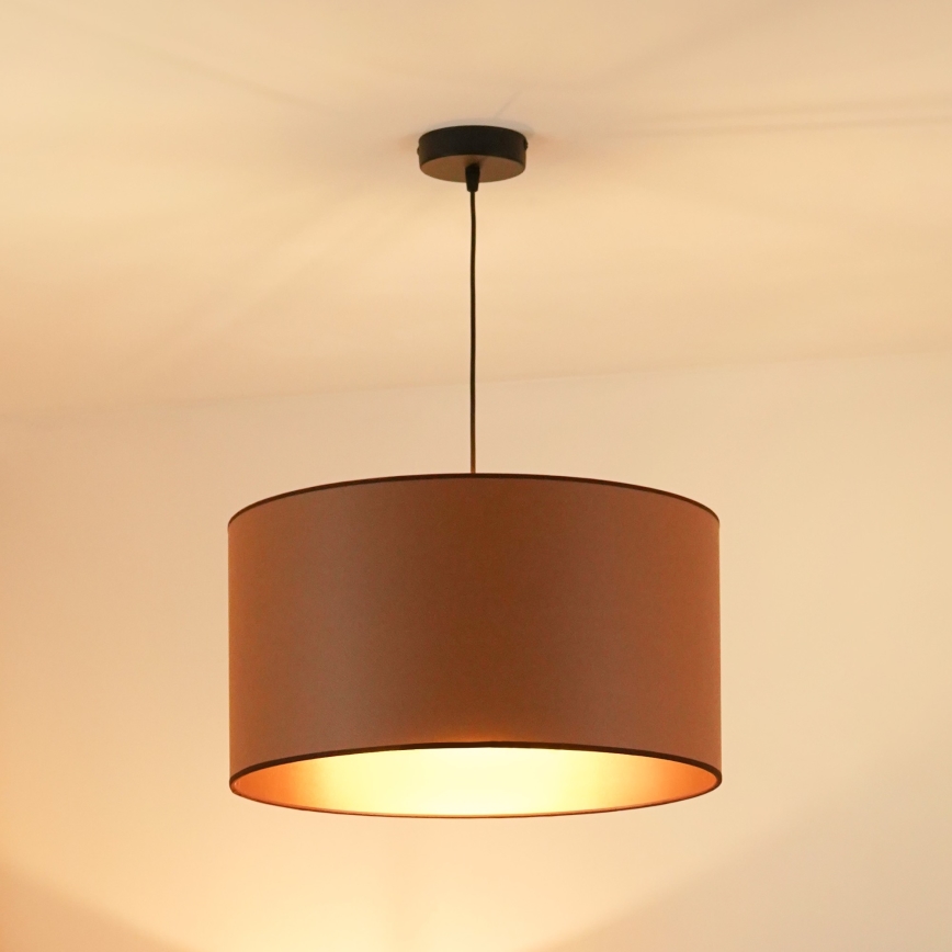Brilagi - Candeeiro suspenso OREGON ROLLER VEGE 1xE27/15W/230V diâmetro 45 cm castanho