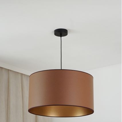 Brilagi - Candeeiro suspenso OREGON ROLLER VEGE 1xE27/15W/230V diâmetro 45 cm castanho