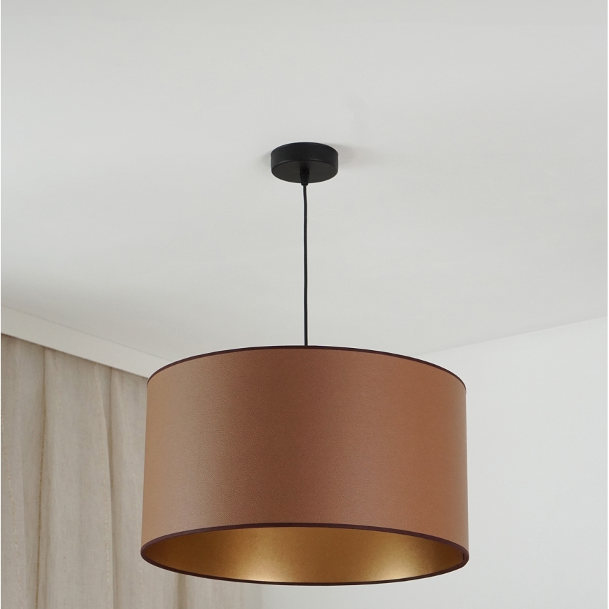 Brilagi - Candeeiro suspenso OREGON ROLLER VEGE 1xE27/15W/230V diâmetro 45 cm castanho