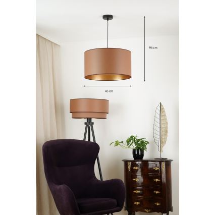 Brilagi - Candeeiro suspenso OREGON ROLLER VEGE 1xE27/15W/230V diâmetro 45 cm castanho