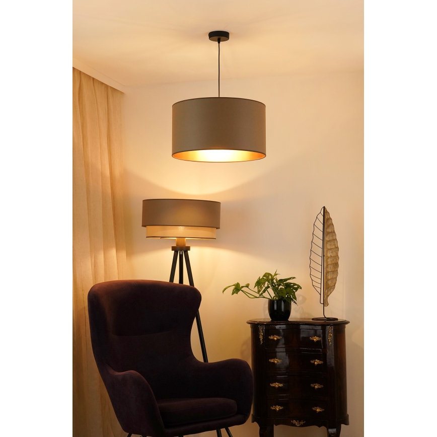 Brilagi - Candeeiro suspenso OREGON ROLLER VEGE 1xE27/15W/230V diâmetro 45 cm cinzento