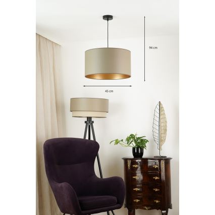 Brilagi - Candeeiro suspenso OREGON ROLLER VEGE 1xE27/15W/230V diâmetro 45 cm cinzento