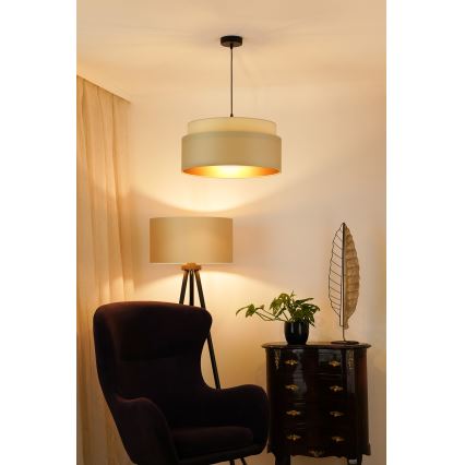 Brilagi - Candeeiro suspenso OREGON VEGE 1xE27/15W/230V diâmetro 45 cm bege