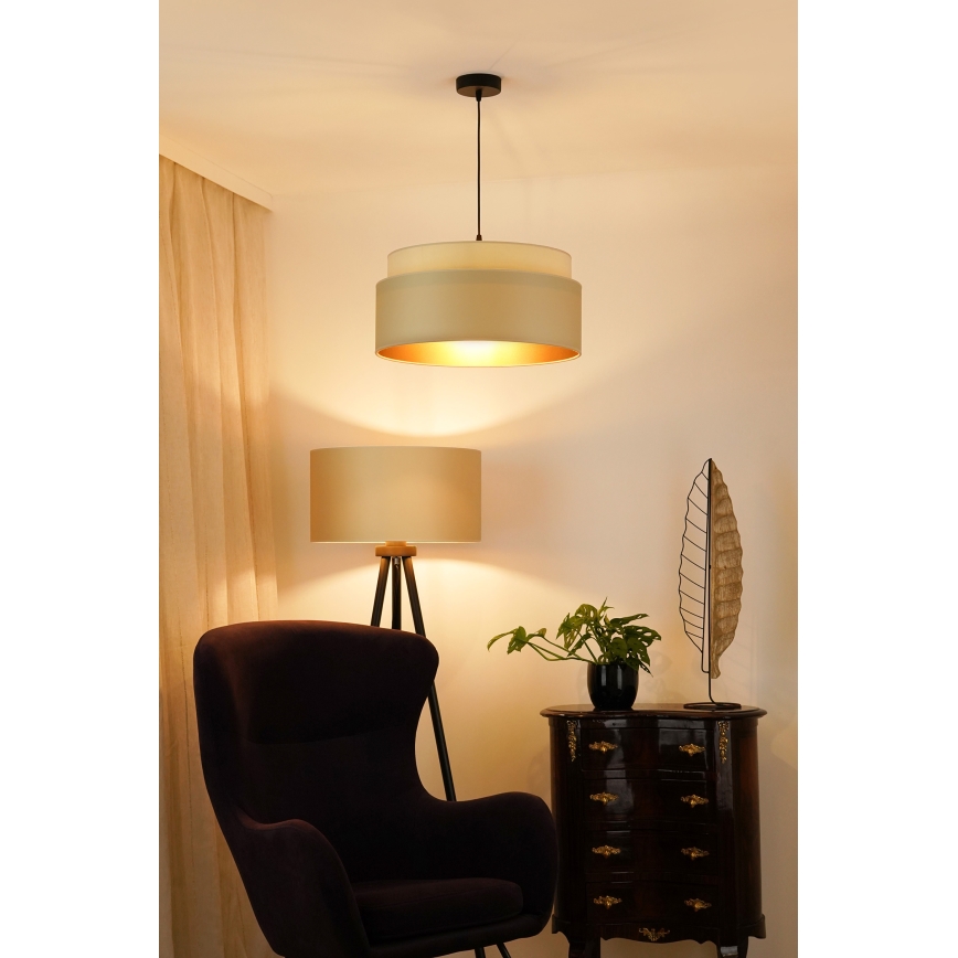 Brilagi - Candeeiro suspenso OREGON VEGE 1xE27/15W/230V diâmetro 45 cm bege