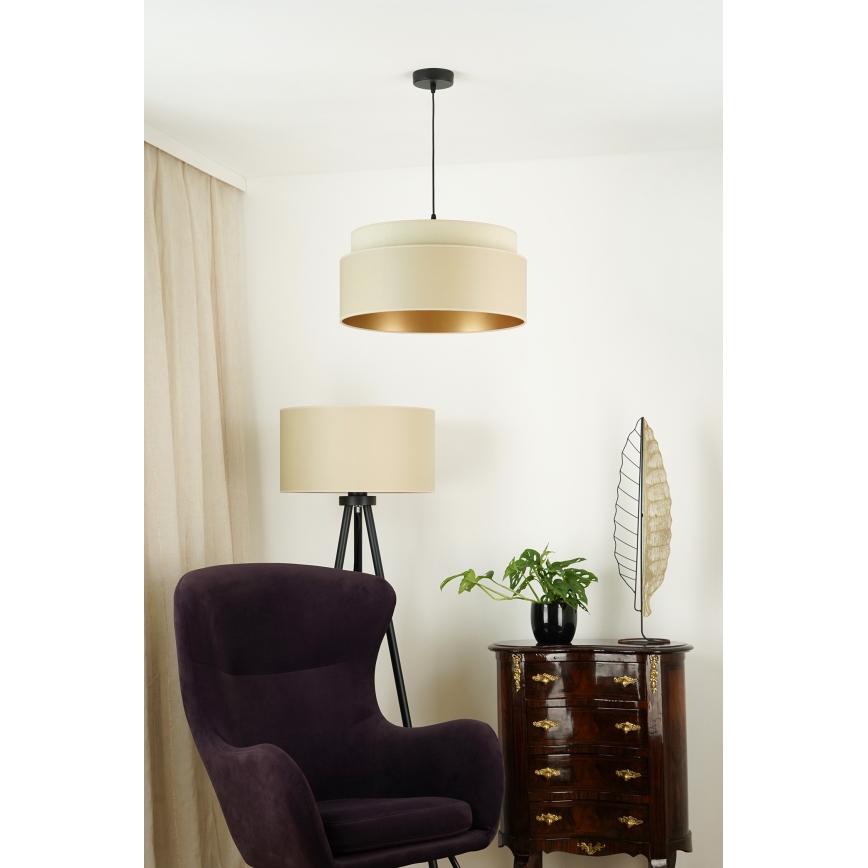 Brilagi - Candeeiro suspenso OREGON VEGE 1xE27/15W/230V diâmetro 45 cm bege