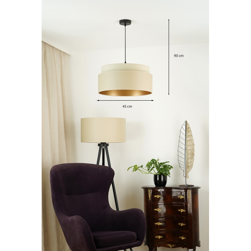 Brilagi - Candeeiro suspenso OREGON VEGE 1xE27/15W/230V diâmetro 45 cm bege