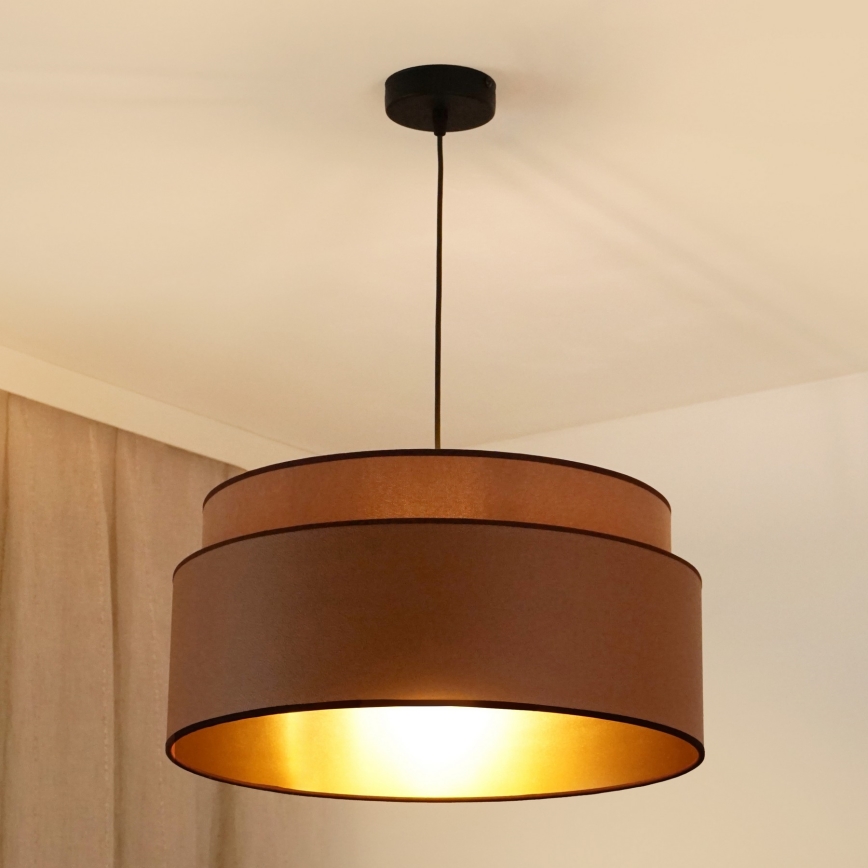 Brilagi - Candeeiro suspenso OREGON VEGE 1xE27/15W/230V diâmetro 45 cm castanho