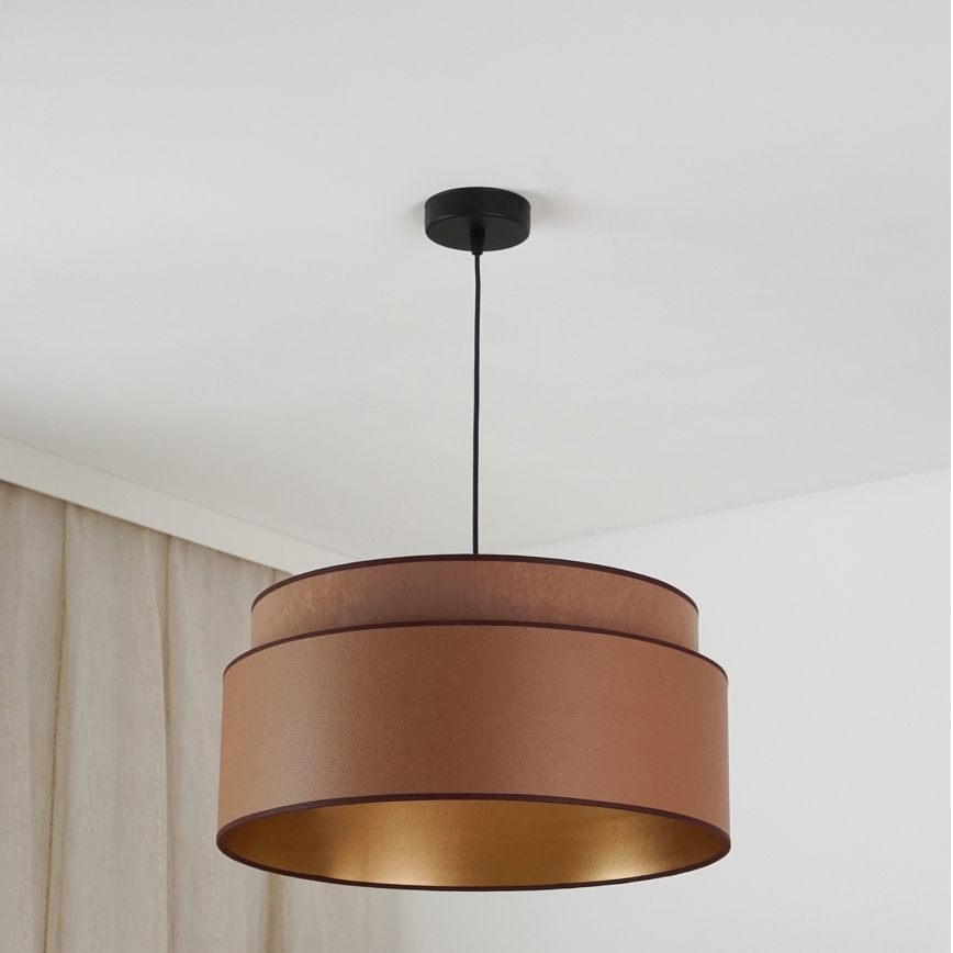 Brilagi - Candeeiro suspenso OREGON VEGE 1xE27/15W/230V diâmetro 45 cm castanho