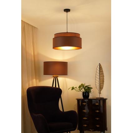 Brilagi - Candeeiro suspenso OREGON VEGE 1xE27/15W/230V diâmetro 45 cm castanho