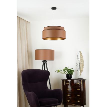 Brilagi - Candeeiro suspenso OREGON VEGE 1xE27/15W/230V diâmetro 45 cm castanho