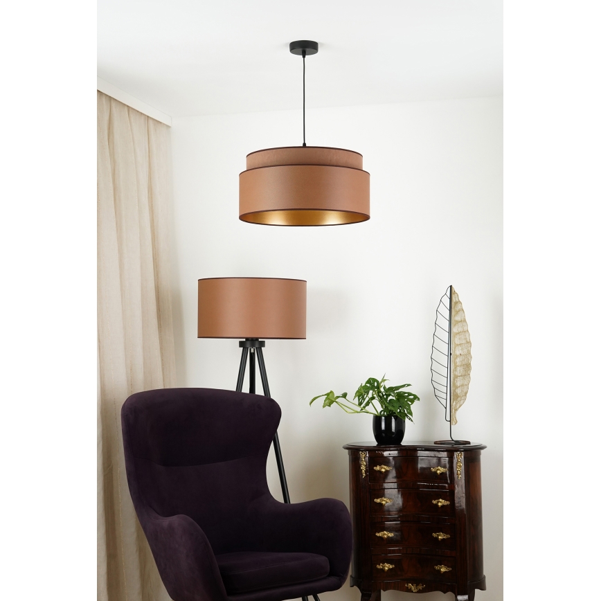 Brilagi - Candeeiro suspenso OREGON VEGE 1xE27/15W/230V diâmetro 45 cm castanho