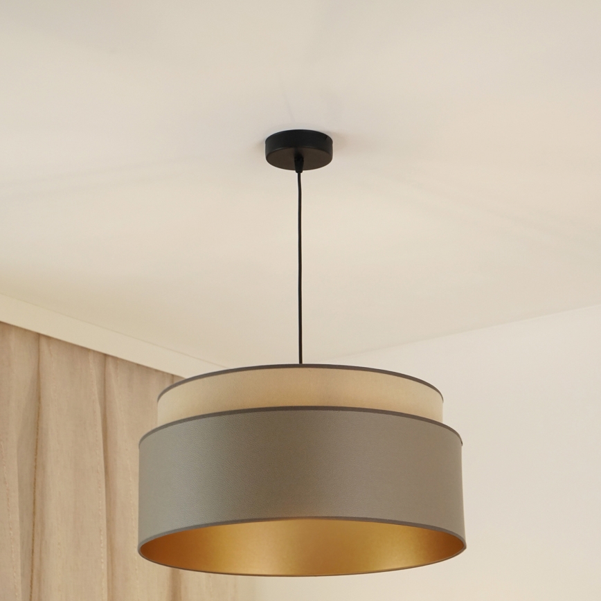 Brilagi - Candeeiro suspenso OREGON VEGE 1xE27/15W/230V diâmetro 45 cm cinzento