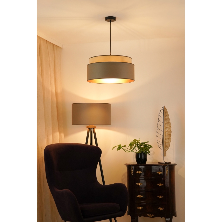 Brilagi - Candeeiro suspenso OREGON VEGE 1xE27/15W/230V diâmetro 45 cm cinzento
