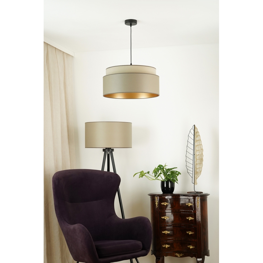 Brilagi - Candeeiro suspenso OREGON VEGE 1xE27/15W/230V diâmetro 45 cm cinzento