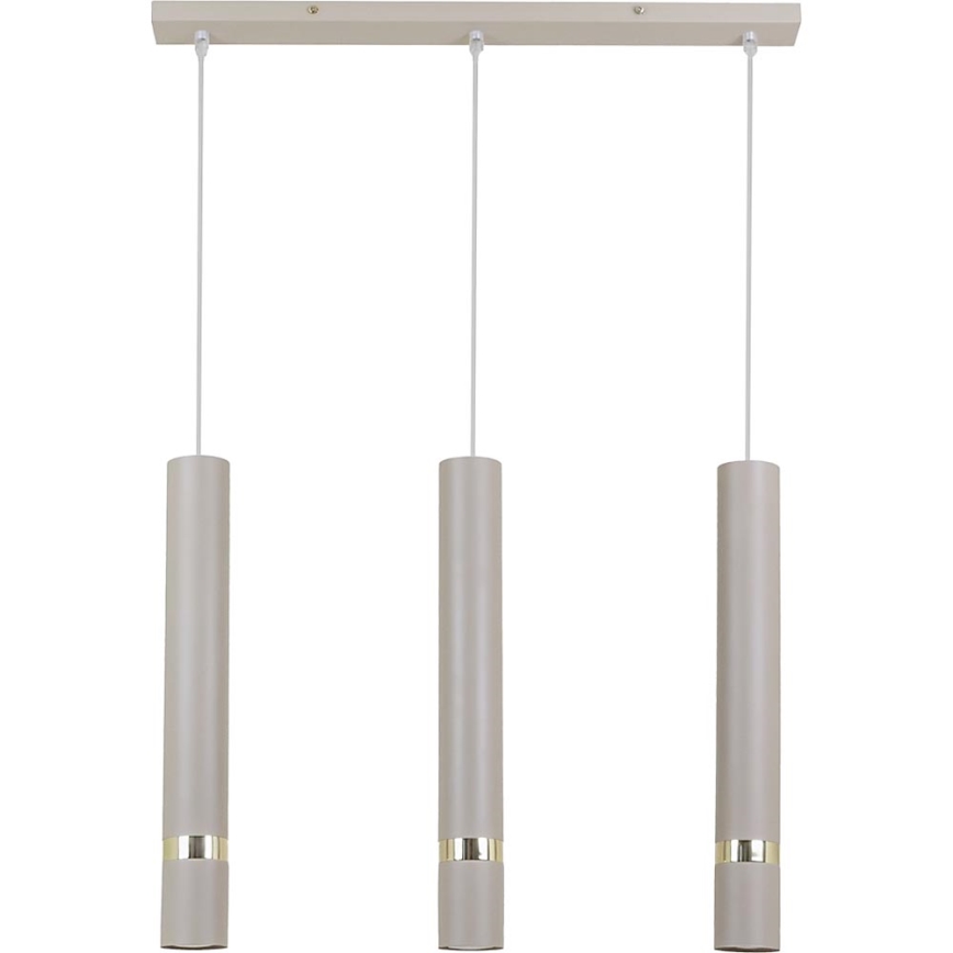 Brilagi - Candeeiro suspenso POKER 3xGU10/25W/230V bege/dourado