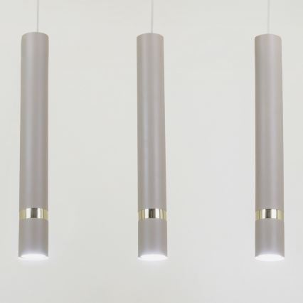 Brilagi - Candeeiro suspenso POKER 3xGU10/25W/230V bege/dourado