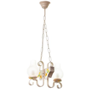 Brilagi - Candeeiro suspenso QUEEN 2xE14/40W/230V faia/creme