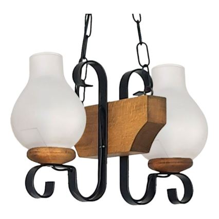 Brilagi - Candeeiro suspenso QUEEN 2xE14/40W/230V faia