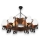 Brilagi - Candeeiro suspenso QUEEN 8xE14/40W/230V faia/nogueira