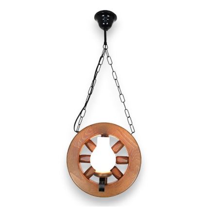Brilagi - Candeeiro suspenso ROATA 2xE14/40W/230V faia/nogueira