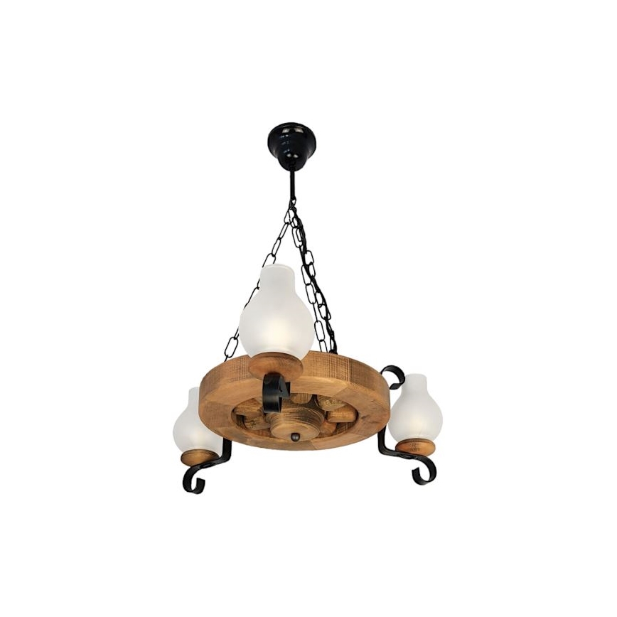 Brilagi - Candeeiro suspenso ROATA 3xE14/40W/230V faia