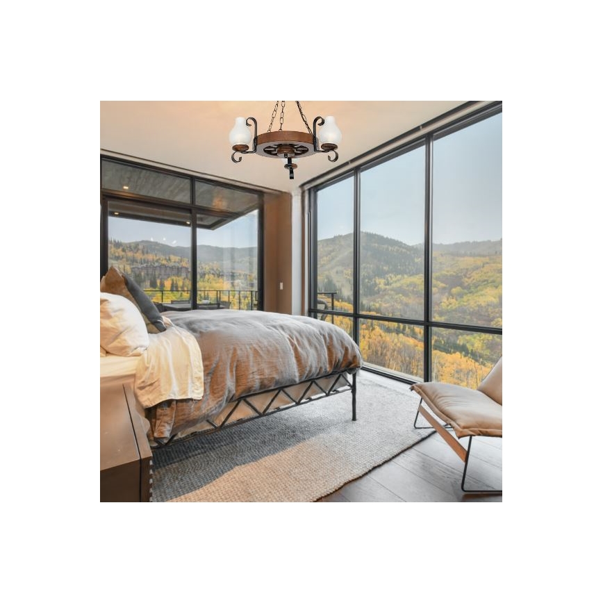 Brilagi - Candeeiro suspenso ROATA 3xE14/40W/230V faia/nogueira