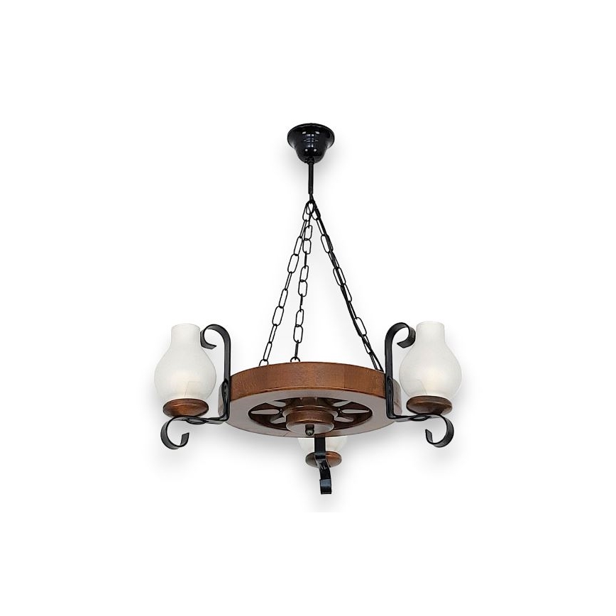 Brilagi - Candeeiro suspenso ROATA 3xE14/40W/230V faia/nogueira