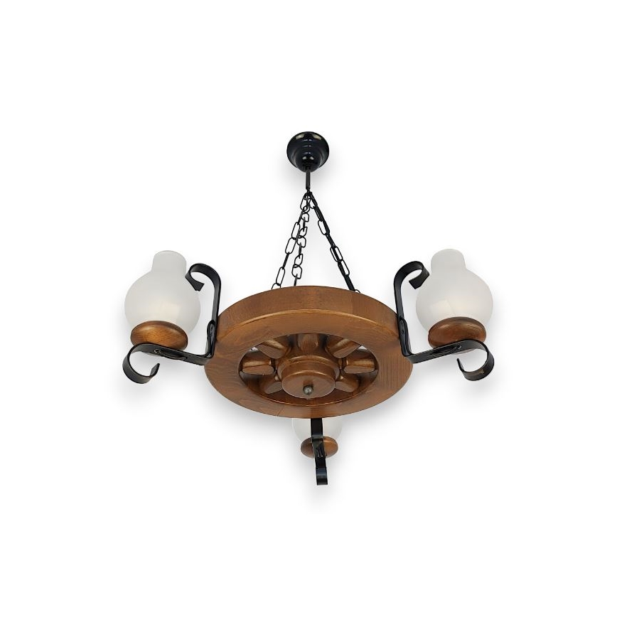 Brilagi - Candeeiro suspenso ROATA 3xE14/40W/230V faia/nogueira
