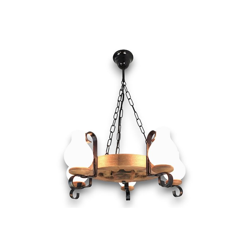 Brilagi - Candeeiro suspenso ROATA 5xE14/40W/230V faia