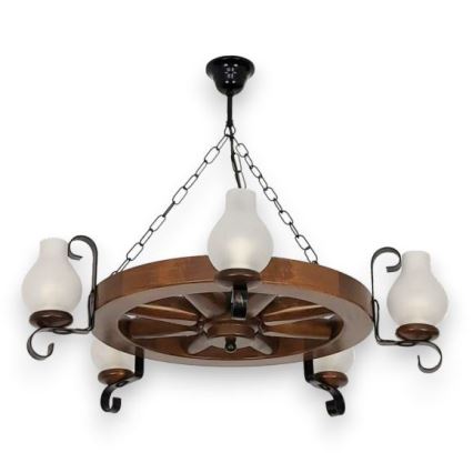 Brilagi - Candeeiro suspenso ROATA 5xE14/40W/230V faia/nogueira
