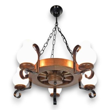 Brilagi - Candeeiro suspenso ROATA 5xE14/40W/230V faia/nogueira