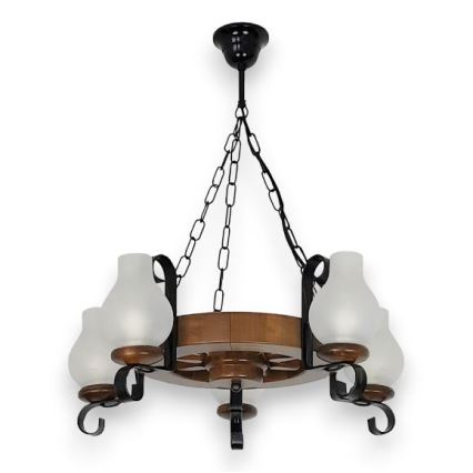 Brilagi - Candeeiro suspenso ROATA 5xE14/40W/230V faia/nogueira