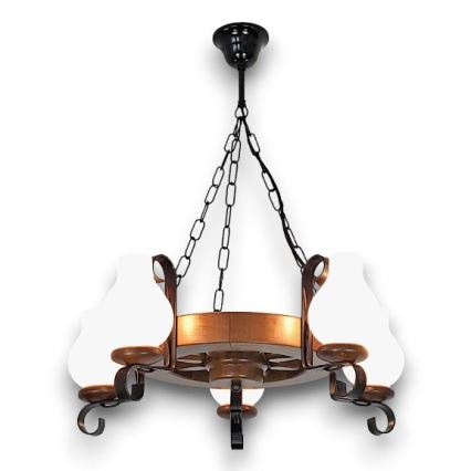 Brilagi - Candeeiro suspenso ROATA 5xE14/40W/230V faia/nogueira