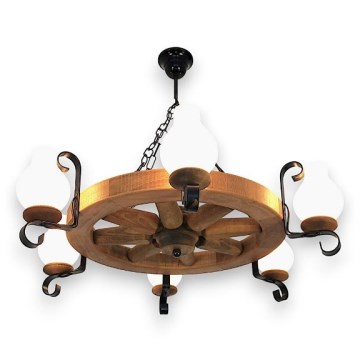 Brilagi - Candeeiro suspenso ROATA 6xE14/40W/230V faia