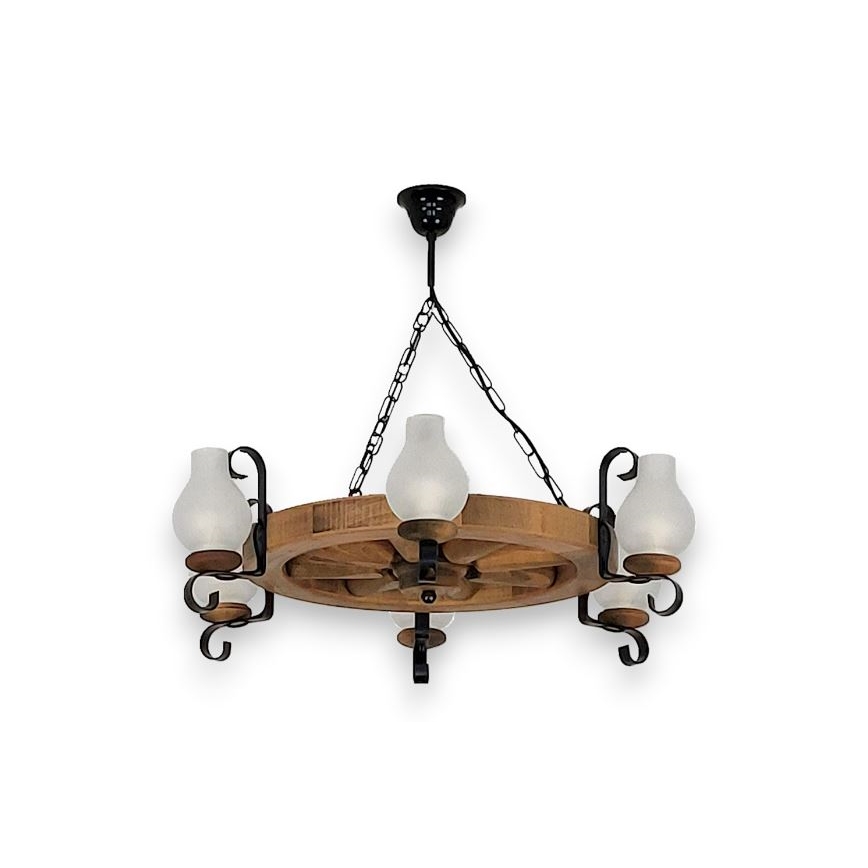 Brilagi - Candeeiro suspenso ROATA 6xE14/40W/230V faia