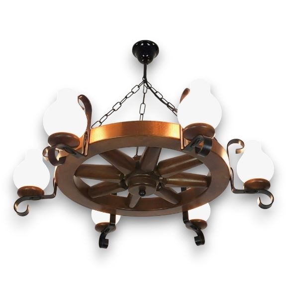 Brilagi - Candeeiro suspenso ROATA 6xE14/40W/230V faia/nogueira