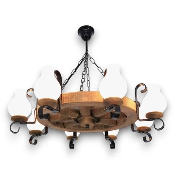 Brilagi - Candeeiro suspenso ROATA 8xE14/40W/230V faia