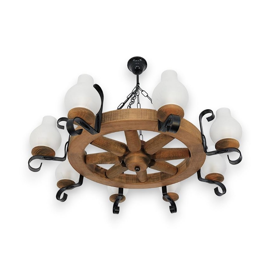 Brilagi - Candeeiro suspenso ROATA 8xE14/40W/230V faia