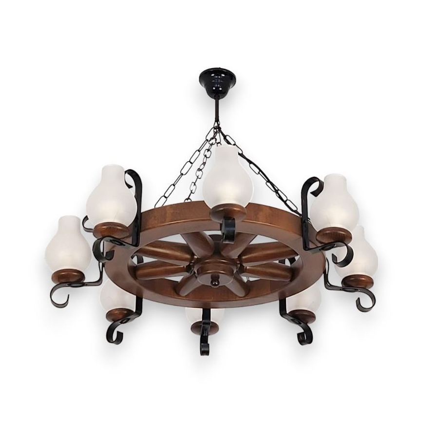 Brilagi - Candeeiro suspenso ROATA 8xE14/40W/230V faia/nogueira