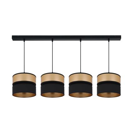 Brilagi - Candeeiro suspenso ROYAL 4xE27/15W/230V preto/dourado