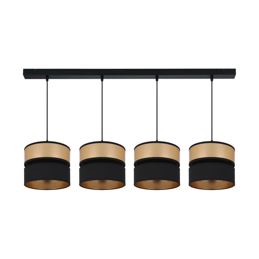 Brilagi - Candeeiro suspenso ROYAL 4xE27/15W/230V preto/dourado