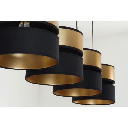 Brilagi - Candeeiro suspenso ROYAL 4xE27/15W/230V preto/dourado