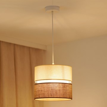 Brilagi - Candeeiro suspenso ROYAL YUTE 1xE27/15W/230V diâmetro 25 cm bege/creme