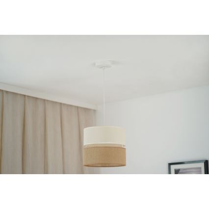 Brilagi - Candeeiro suspenso ROYAL YUTE 1xE27/15W/230V diâmetro 25 cm bege/creme