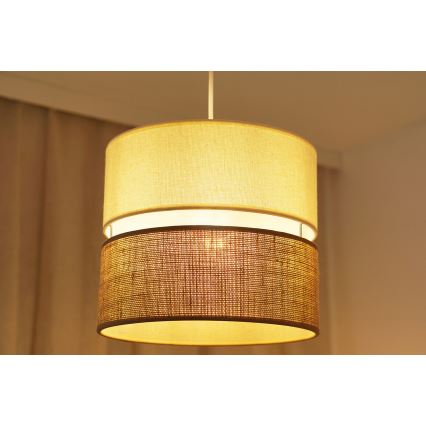 Brilagi - Candeeiro suspenso ROYAL YUTE 1xE27/15W/230V diâmetro 25 cm bege/creme